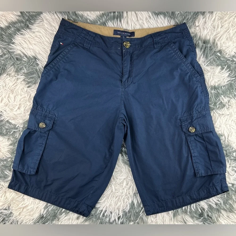 Tommy Hilfiger Kids Boy's Navy Blue Cargo Shorts Size 20 Light Weight
